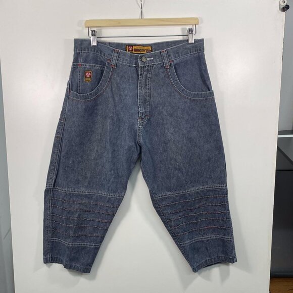 90s Raver Techno Denim Shorts - Picture 1 of 4